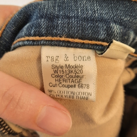 Rag & Bone High Rise Skinny Heritage Jeans 24 - Picture 5 of 6
